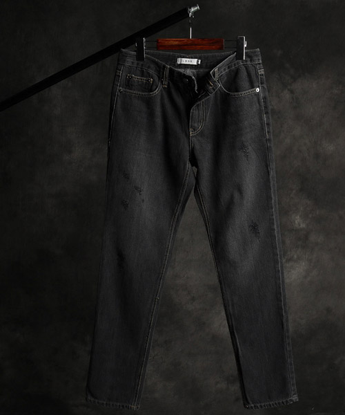 P-9846<br>back incision denim pants
