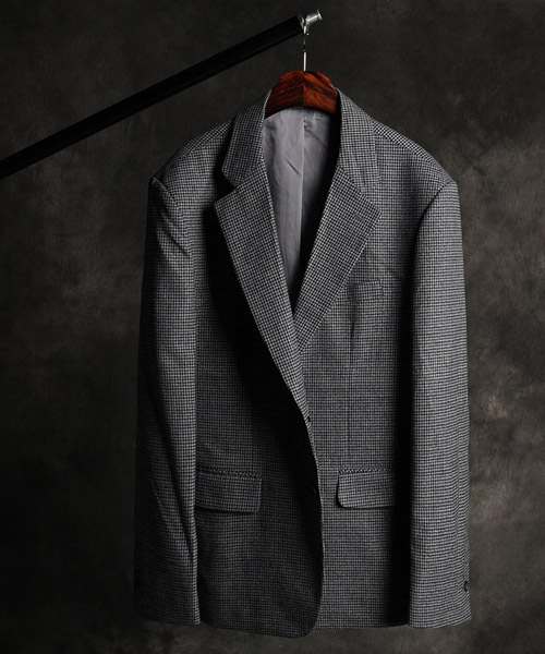 JK-14155<br>daks check single button blazer