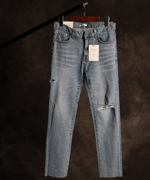 P-9855<br>damaged washing denim pants
