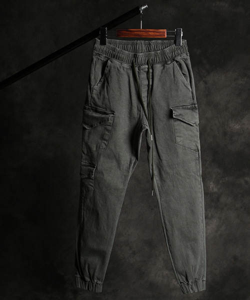 P-9918<br>cargo poket banding jogger pants