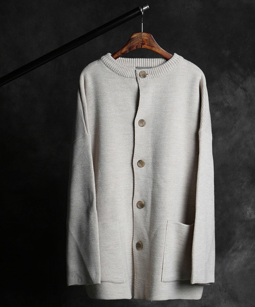 JK-14792<br>heavy round neck cardigan