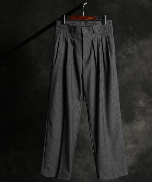 P-10578<br>striped pattern wide slacks