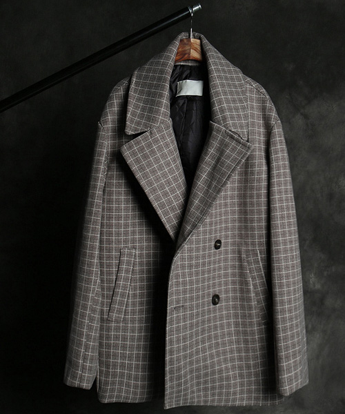 JK-15455<br>wool check pattern double coat