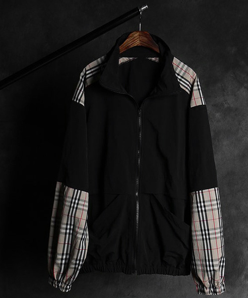 JK-17084<br>check banding zip_up