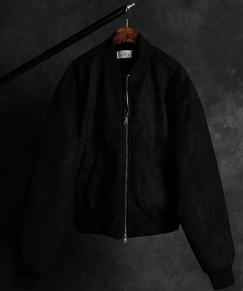 JK-18723<br>crop fit suede zip-up jacket