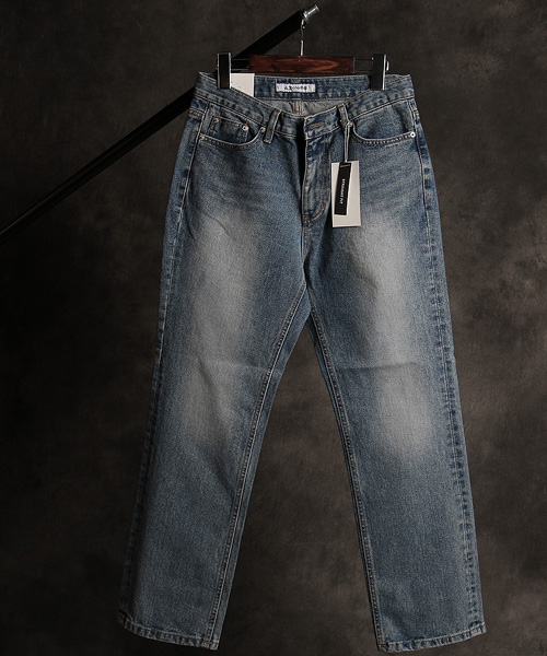 P-12723<br>vintage washing straight denim pants
