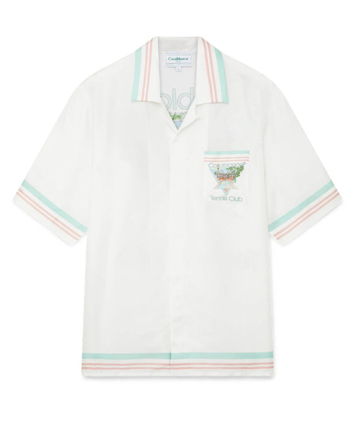 S-4859<br><b>CASA BLANCA</b><br>테니스 클럽 아이콘 실크 셔츠</b><br>[매장가-100만원대]