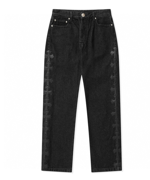 P-15263<br><b>CHROME HEARTS</b><br>멀티 로고 패치 데님 팬츠</b><br>[매장가-1000만원대]