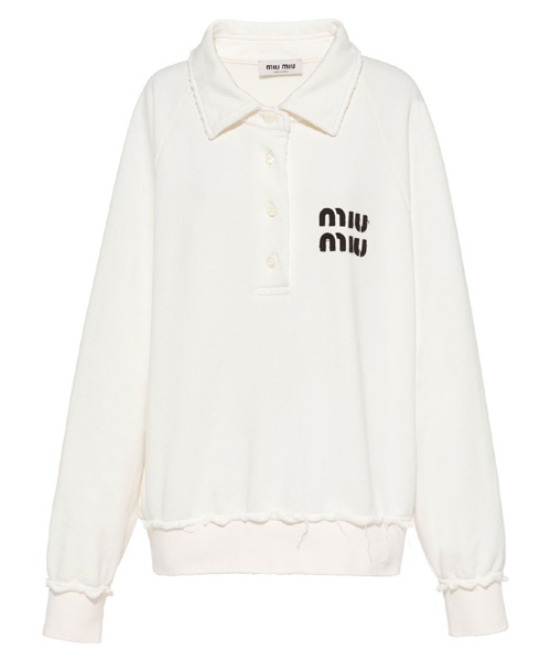 T-29054<br><b>MIU MIU</b><br>로고 패치 폴로 스웻셔츠</b><br>[매장가-250만원대]