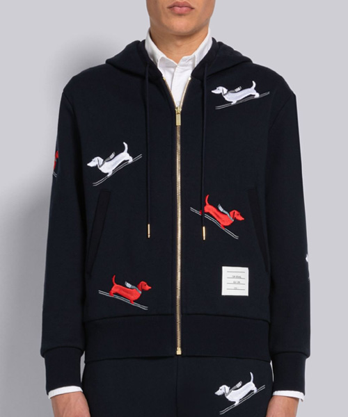 JK-22772<br><b>THOM BROWNE</b><br>스키 엠브로이더리 루프 백 지퍼 후디</b><br>[매장가-200만원대]