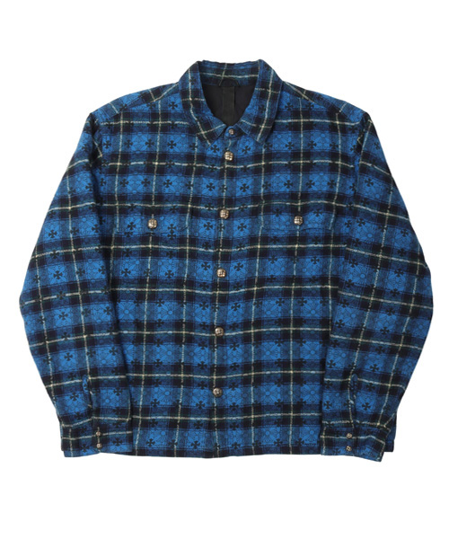 S-4849<br><b>CHROME HEARTS</b><br>모노그램 크로스 패치 플란넬 셔츠</b><br>[매장가-300만원대]