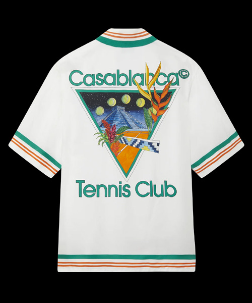 S-4883<br><b>CASA BLANCA</b><br>테니스 클럽 아이콘 실크 셔츠</b><br>[매장가-100만원대]