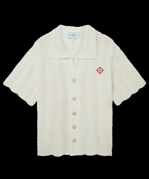S-4899<br><b>CASA BLANCA</b><br>WAVY GRADIENT CROCHET 니트 셔츠</b><br>[매장가-100만원대]