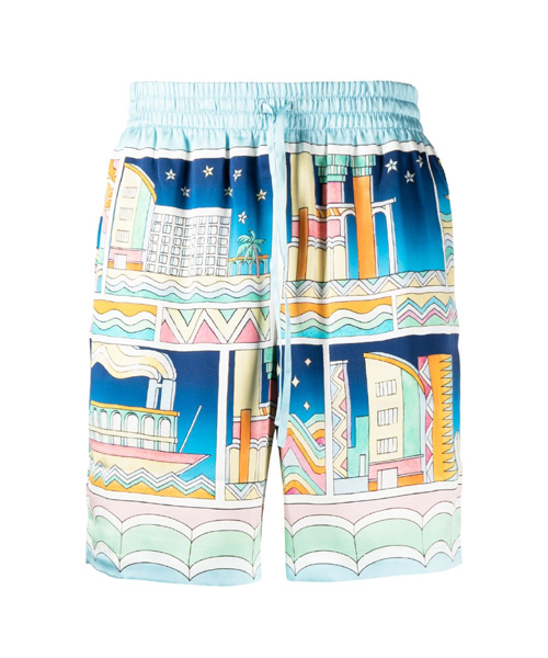P-15286<br><b>CASA BLANCA</b><br>그래픽 프린팅 실크 팬츠</b><br>[매장가-100만원대]