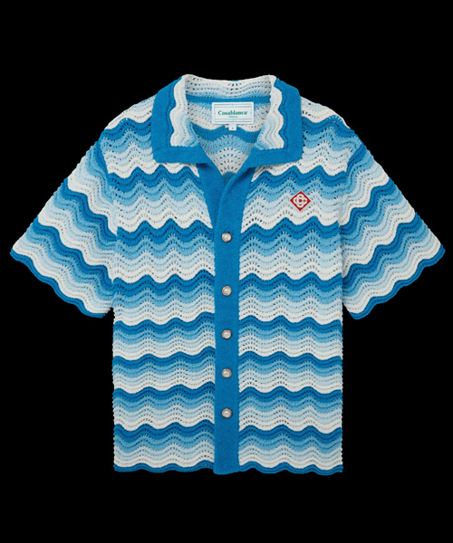 S-4897<br><b>CASA BLANCA</b><br>WAVY GRADIENT CROCHET 니트 셔츠</b><br>[매장가-100만원대]