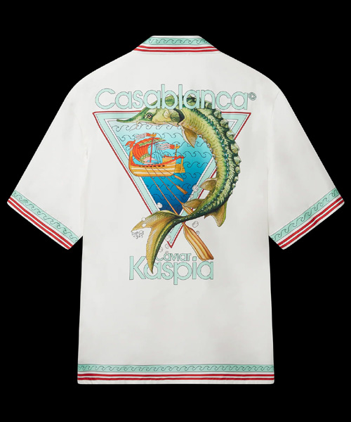 S-4939<br><b>CASA BLANCA</b><br>CAVIAR KASPIA CUBAN COLLAR 실크 셔츠</b><br>[매장가-100만원대]