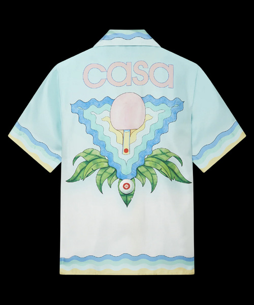 S-4891<br><b>CASA BLANCA</b><br>MEMPHIS 아이콘 실크 셔츠</b><br>[매장가-100만원대]