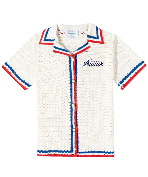 S-4896<br><b>CASA BLANCA</b><br>AIIIIIR CROCHET 니트 셔츠</b><br>[매장가-100만원대]