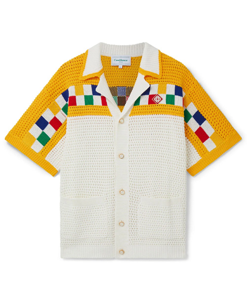 S-4895<br><b>CASA BLANCA</b><br>CROCHET 니트 셔츠</b><br>[매장가-100만원대]