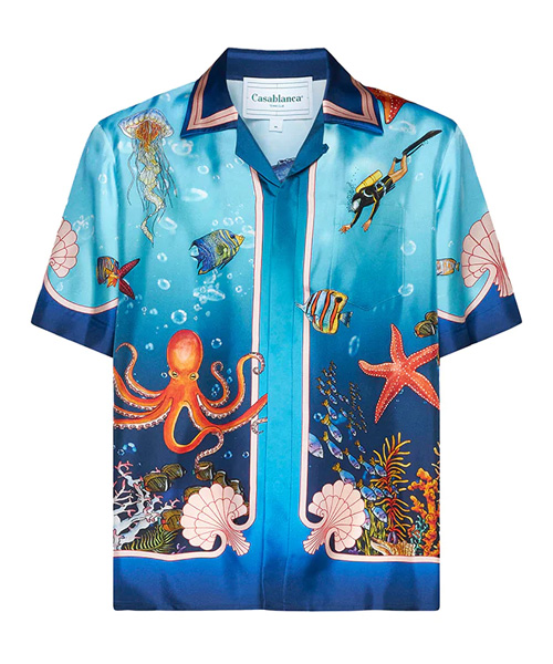 S-4884<br><b>CASA BLANCA</b><br>FOND MARIN 실크 셔츠</b><br>[매장가-100만원대]