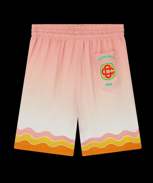 P-15316<br><b>CASA BLANCA</b><br>RAINBOW MONOGRAM 실크 쇼츠</b><br>[매장가-100만원대]