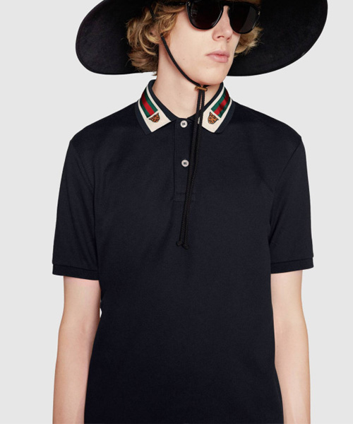 T-29210<br><b>GUCCI</b><br>웹 앤 펄린 헤드 폴로 셔츠</b><br>[매장가-100만원대]