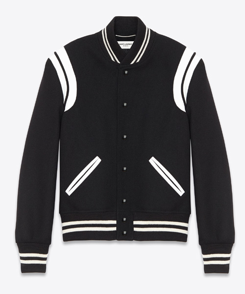 JK-22892<br><b>SAINT LAURENT</b><br>컬러 믹스 가죽 & 울 블루종 자켓</b><br>[매장가-390만원대]