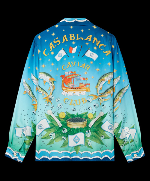 S-4926<br><b>CASA BLANCA</b><br>CAVIAR CLUB CUBAN COOLAR 실크 셔츠</b><br>[매장가-100만원대]