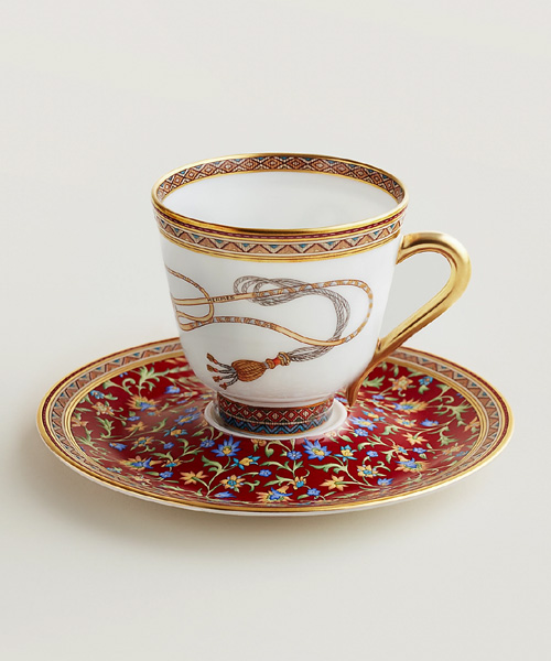 A-38690<br><b>HERMES</b><br>CHEVAL D`ORIENT 찻잔 세트</b><br>[매장가-120만원대]