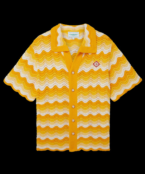S-4898<br><b>CASA BLANCA</b><br>WAVY GRADIENT CROCHET 니트 셔츠</b><br>[매장가-100만원대]