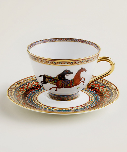 A-38691<br><b>HERMES</b><br>CHEVAL D`ORIENT 찻잔 세트</b><br>[매장가-120만원대]