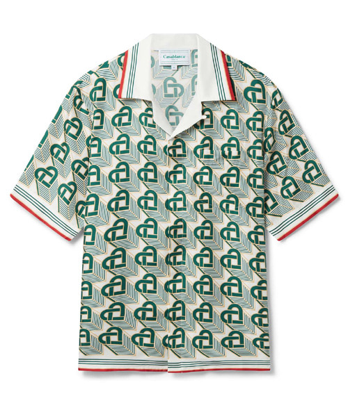 S-4913<br><b>CASA BLANCA</b><br>하트 모노그램 실크 셔츠</b><br>[매장가-100만원대]