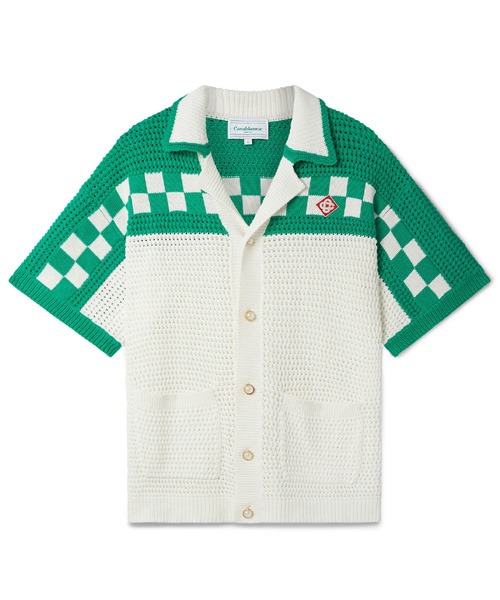 S-4901<br><b>CASA BLANCA</b><br>KNITTED CROCHET 니트 셔츠</b><br>[매장가-100만원대]