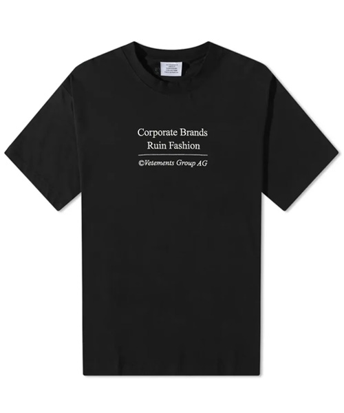 T-29237<br><b>VETEMENTS</b><br>CORPORATE BRAND 티셔츠</b><br>[매장가-100만원대]