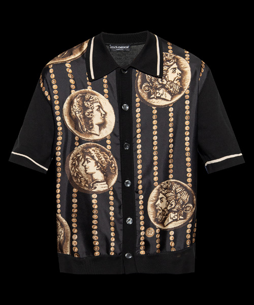 S-4917<br><b>DOLCE & GABBANA</b><br>패널 인서트 코인 프린트 폴로 셔츠</b><br>[매장가-280만원대]