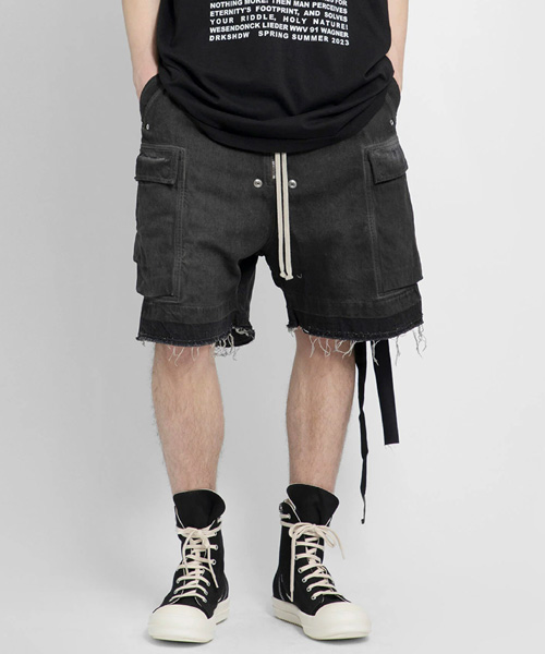 P-15274<br><b>RICK OWENS</b><br>밴딩 데님 버뮤다 쇼츠</b><br>[매장가-150만원대]