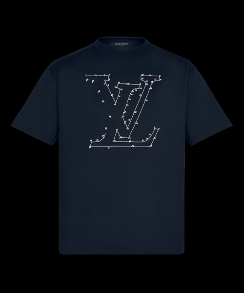 T-29316<br><b>LOUIS VUITTON</b><br>로고 스티치 프린트 앤드 엠브로이더드 코튼 티셔츠</b><br>[매장가-90만원대]