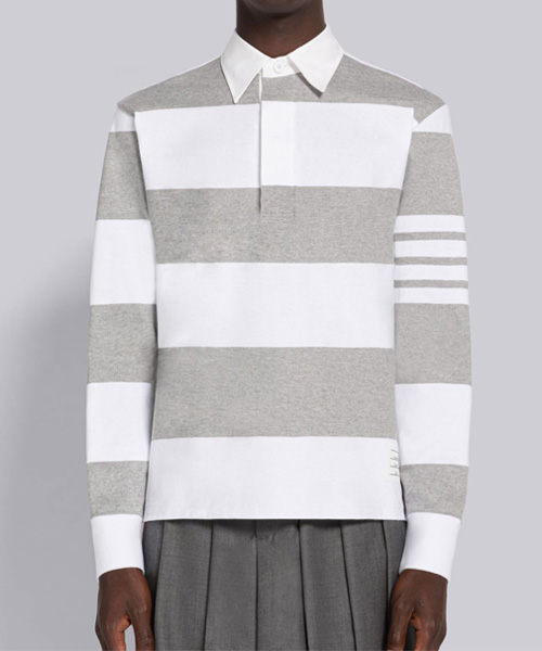 T-29278<br><b>THOM BROWNE</b><br>럭비 스트라이프 풋볼 폴로</b><br>[매장가-80만원대]