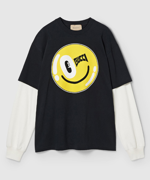 T-29476<br><b>GUCCI</b><br>스마일 로고 프린트 레이어드 티셔츠</b><br>[매장가-100만원대]