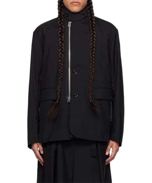 JK-22901<br><b>SACAI</b><br>BLACK SUITING JACKET</b><br>[매장가-150만원대]