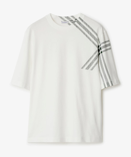 T-29547<br><b>BURBERRY</b><br>체크 슬리브 코튼 티셔츠</b><br>[매장가-80만원대]