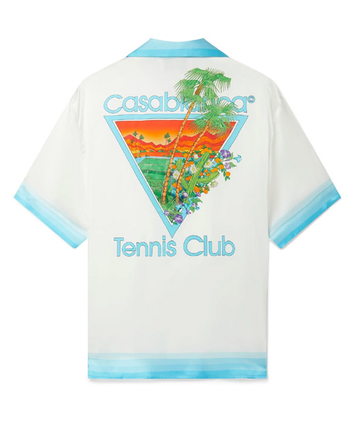 S-4992<br><b>CASA BLANCA</b><br>PALM SPRINGS ICON BLUE CUBAN COLLAR SILK SHIRT</b><br>[매장가-100만원대]