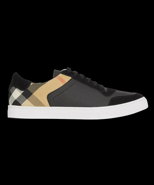 A-39352<br><b>BURBERRY</b><br>레더 스웨이드 하우스 체크 코튼 스니커즈</b><br>[매장가-70만원대]