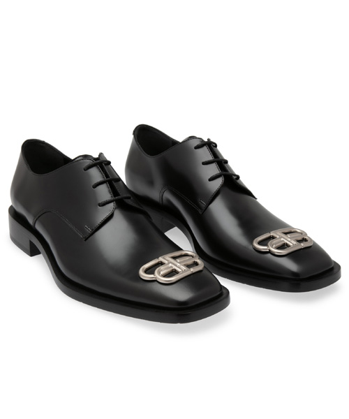 A-38953<br><b>BALENCIAGA</b><br>BB 아이콘 플라크 더비 레이스업 슈즈</b><br>[매장가-100만원대]