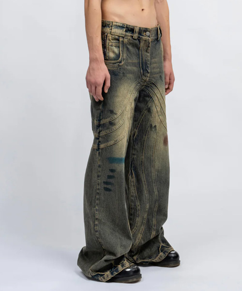 P-15336<br><b>NO/FAITH STUDIOS</b><br>WAVE HEAVY DENIM PANTS</b><br>[매장가-40만원대]