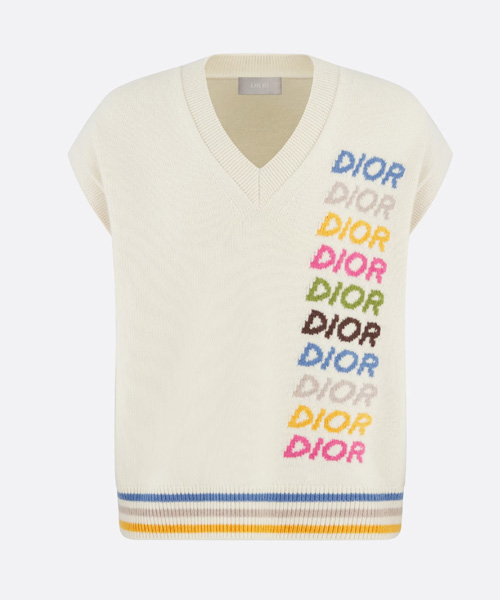 T-29637<br><b>DIOR</b><br>멀티 컬러 로고 민소매 스웨터</b><br>[매장가-200만원대]