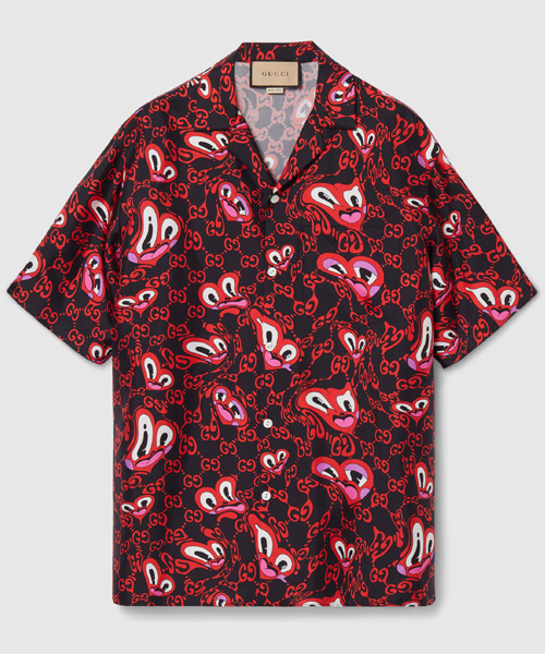 S-5079<br><b>GUCCI</b><br>GG 하트 실크 셔츠</b><br>[매장가-190만원대]