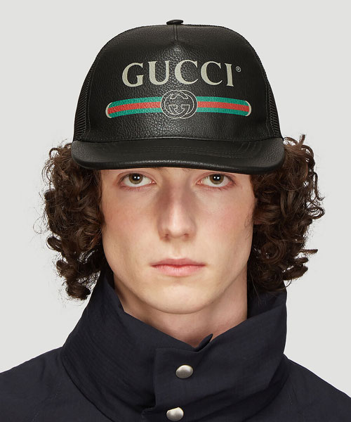 A-39720<br><b>GUCCI</b><br>로고 가죽 트러커 캡</b><br>[매장가-80만원대]