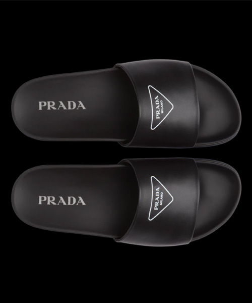 A-39707<br><b>PRADA</b><br>가죽 슬라이드 슬리퍼</b><br>[매장가-90만원대]