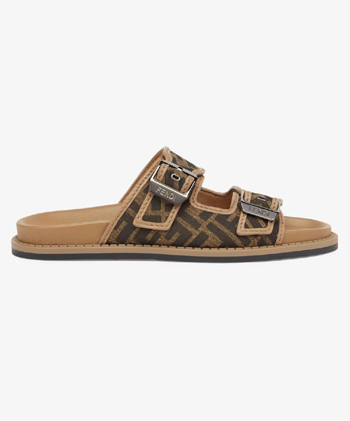 A-39668<br><b>FENDI</b><br>FF 자카드 패브릭 샌들</b><br>[매장가-140만원대]
